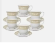 Порцеланов комплект за чай от 12 части, чаша и чинийки, снимка 3