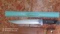 Нож за лов, дървена дръжка 58HRC с кожена кания