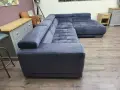 Тъмно сив ъглов диван от плат "Spliff", снимка 10