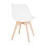  Промо! Стол от бяла екологична кожа, крака от бук Бали 48х56х81см, снимка 2