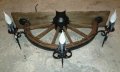 Стенна лампа от автентично колело на каруца, снимка 3