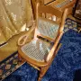 Детски масивен люлеещ се стол с ратан, снимка 1