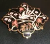Винтидж дамска брошка феникс, клетъчен емайл върху медна основа, снимка 3