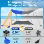3x3м Плажна тента/ шатра за 8 човека, UPF 50+, 8 торби за пясък, Индиго, Rhino Valley, снимка 3