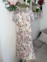 Разкошна нова  дълга елегантна феерична рокля флорален принт нежни цветя волани къдри , снимка 4