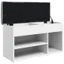 vidaXL Пейка за обувки, бяла, 82x32x45,5 см, инженерно дърво, снимка 5