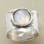 Голям сребърен пръстен с лунен камък , снимка 1 - Пръстени - 37867763