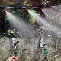  Разпръскваща система за окачане с 10 пръскачки за освежаване на градина, снимка 6 - Градинска техника - 31067856