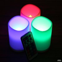 LED свещи с дистанционно управление и сменящи се цветове, снимка 2 - Лед осветление - 44360094