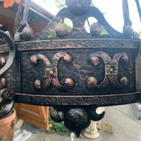 Голям старинен полилей кандилабър от нач. на 20-ти век от ковано желязо!, снимка 11 - Антикварни и старинни предмети - 38535103