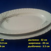 Две порцеланови чинии, елипси, голяма и по-голяма, салатни, ордьоври, снимка 4 - Чинии - 38966068
