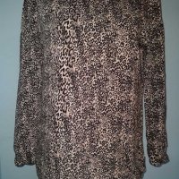 Ватирана блуза в леопардов принт "Pieces"® / голям размер , снимка 2 - Блузи с дълъг ръкав и пуловери - 30501313