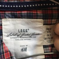 Памучна, карирана риза H&M LOGG, снимка 4 - Ризи - 31590470