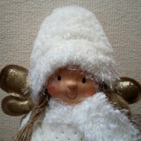 Уникално пухкаво бяло Коледно ангелче.Светещо., снимка 6 - Декорация за дома - 38515725