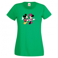 Дамска тениска Mickey & Minnie 6 Мини Маус,Микки Маус.Подарък,Изненада,, снимка 3 - Тениски - 36526252