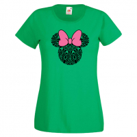 Дамска тениска Minnie Head 5 Подарък,Изненада,Рожден ден,, снимка 3 - Тениски - 36530157