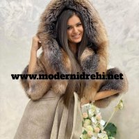 Дамско луксозно палто кашмир вълна и лисица код 86, снимка 1 - Палта, манта - 31829809