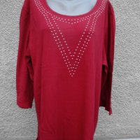 3XL /4XL Нова червена блуза с  капси  , снимка 1 - Блузи с дълъг ръкав и пуловери - 37995362