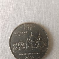 четвърт долар на свободата на Съединените американски щати Вирджиния четиристолетия монета , снимка 3 - Нумизматика и бонистика - 42089506