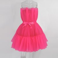  Официална Розова рокля с тюл Кендал Avin Alessa Cliche бал кръщене prom , снимка 5 - Рокли - 27432278