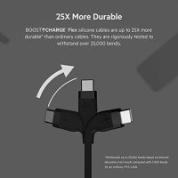 Нови Belkin 2 броя силиконови USB C кабели за зареждане черен и бял телефон Samsung Galaxy MacBook, снимка 3 - Друга електроника - 42415029