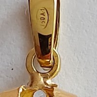 Златен медальон с розов сапфир, снимка 2 - Колиета, медальони, синджири - 37525125