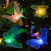 Верига от LED лампички за градината с пеперуди, 12 лампи, снимка 3 - Градински мебели, декорация  - 42765343
