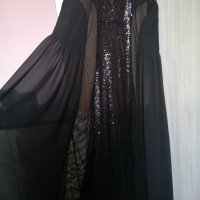 DOLCE DOMENICA уникална дълга рокля #пайети #мрежа #размер М, снимка 8 - Рокли - 29649077