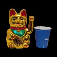 Японска Котка за Късмет МАНЕКИ НЕКО - 15 см, златна, снимка 2 - Декорация за дома - 28533216