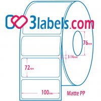 3labels гланцови бели етикети от PP (полипропилен) супер премиум за инкджет (inkjet) печат 100х72 мм, снимка 1 - Консумативи за принтери - 39755085