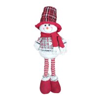4144 Коледна фигура Снежко с разтягащи се крака 39-53см, снимка 2 - Декорация за дома - 42561666