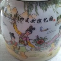 Красив чайник китайски или японски рисуван с печат Порцелан, снимка 2 - Колекции - 33854277