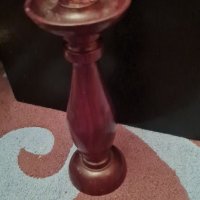 Стъклена бомбониера, 2бр.свещници дървен и бял от др. материал,стъклени вази,керамичен съд и фигура, снимка 5 - Други стоки за дома - 35538473