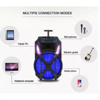 Караоке Тонколона MD13-12L  , 12 инча, Микрофон, Цветомузика, Bluetooth, FM радио, USB, Micro SD, снимка 9 - Караоке - 39625252