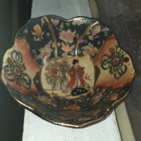 Стар порцелан Сатцума чиния - купичка, снимка 1 - Антикварни и старинни предмети - 34442642