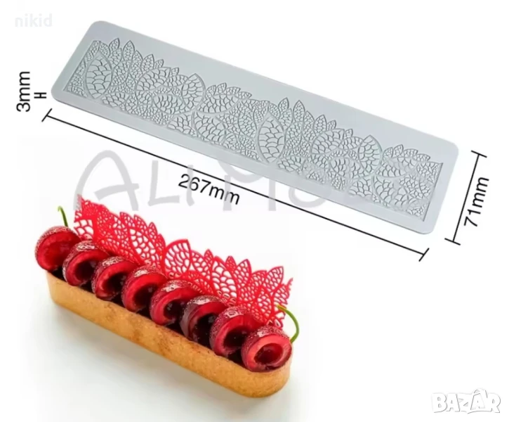 дантела мрежа Дантелени листа силиконов молд форма за украса торта гъмпейст захарна, снимка 1