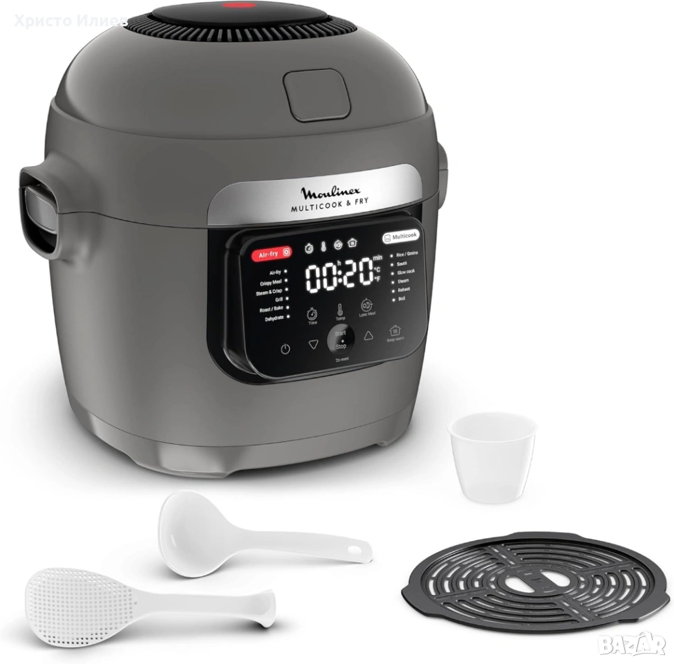 Мултикукър Moulinex Multicook & Fry MZ730BF0 12 програми Фритюрник 2 в 1 6л, снимка 1