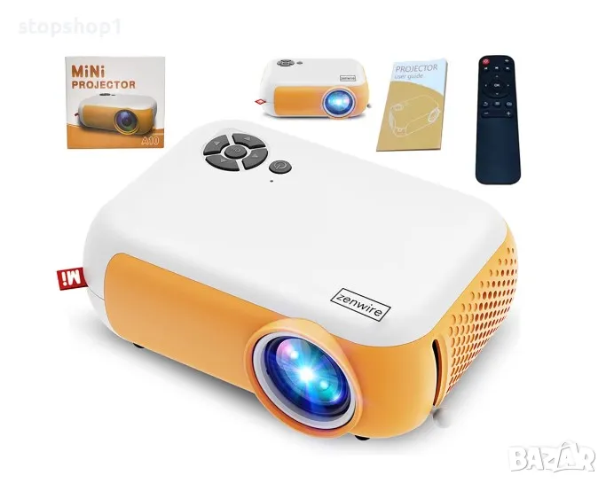 Портативен Мини Проектор, Zenwire, A10, Led, Full HD, 1080p, USB, 1800lm, 2000: 1, 100 Инча, HDMI / , снимка 1