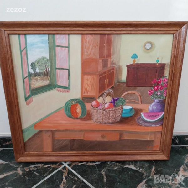 Картина натюрморт масло върху платно, снимка 1