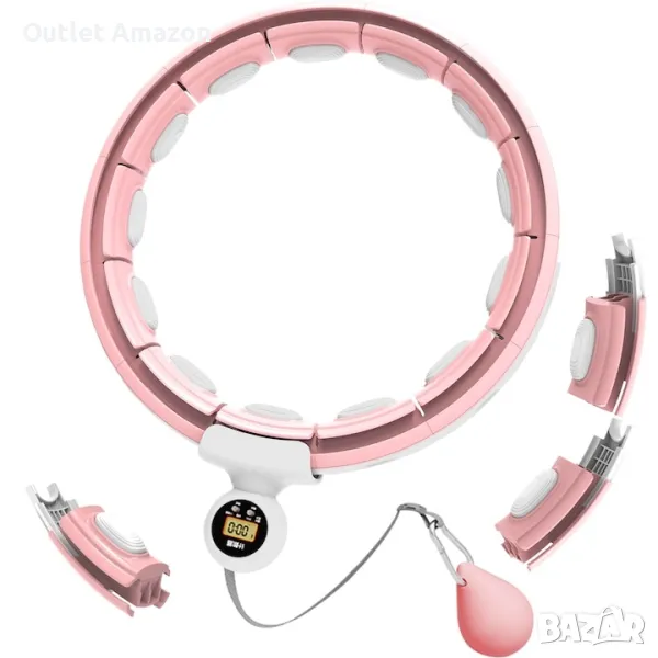 Hula Hoop 2 в 1 фитнес обръч за тренировка, интелигентен брояч, лесен за разглобяване, снимка 1