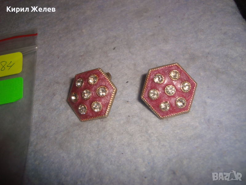 ПОСРЕБРЕНИ с ЕМАЙЛ-ЛАК и ФАСЕТИРАНИ БЛЕСТЯЩИ ЦИРКОНИ ШЕСТОЪГЪЛНИ АРТ ОБЕЦИ 6384, снимка 1