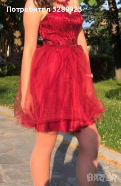 Къса рокля-бордо, снимка 1