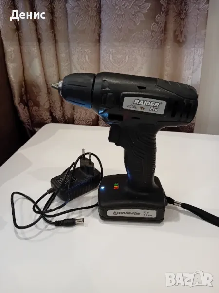 Бормашина акумулаторна / Винтоверт 12V, RAIDER RDP-CDL30 Black edition

, снимка 1