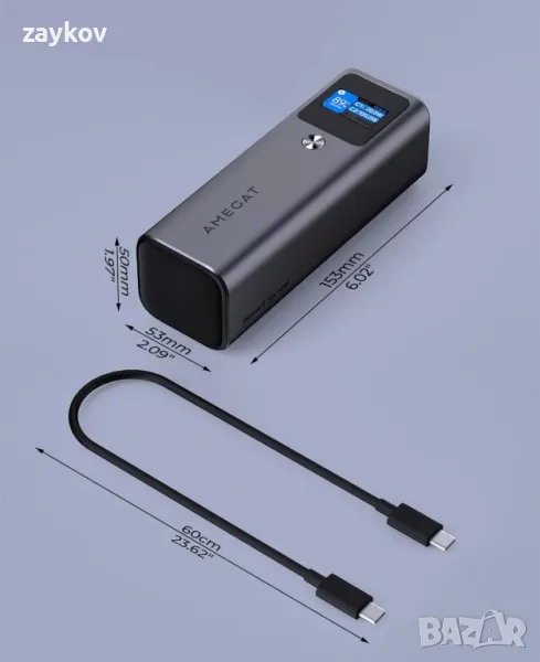 27600mAh 3-портово преносимо зарядно устройство PD 3.1 батерия, снимка 1