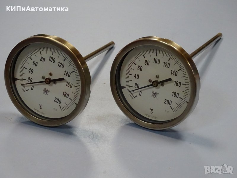 индустриален термометър NUOVA FIMA Ø110mm G 1/2 KL 1 0/+80/+200°C, L130-280mm, снимка 1