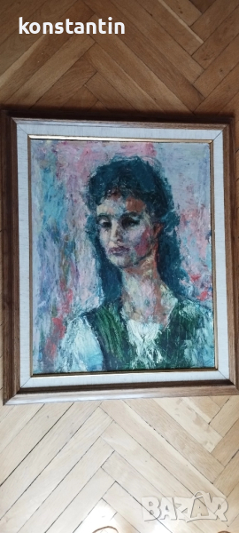 МАСЛЕНА КАРТИНА ДЕЧКО УЗУНОВ 1957, снимка 1