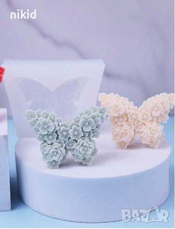 Пеперуда на ситни цветчета силиконов молд форма фондан шоколад смола гипс декор , снимка 1