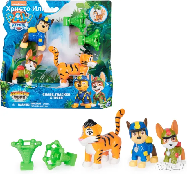 Комплект фигури кученца Paw Patrol Jungle Pups Чейс и Тракър Пес Патрул, снимка 1
