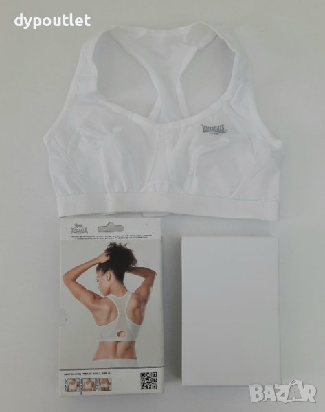 Lonsdale - Дамски спортен сутиен Crop, Бял, размер -  32 В .                              , снимка 1