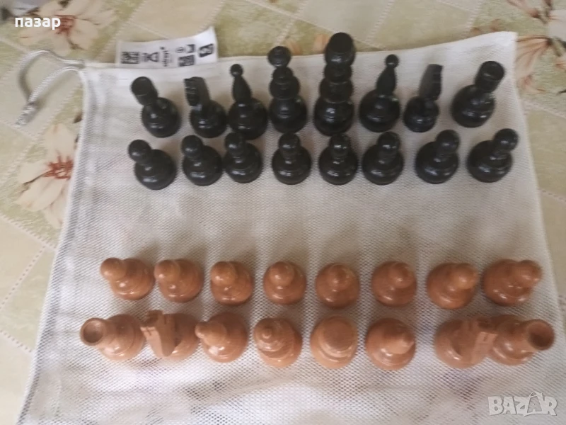 Дървен комплект за шах струговани големи фигури, снимка 1